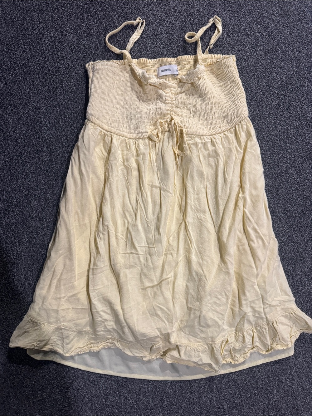 Hollister Brand yellow Smocked Midi Skirt dress size medium